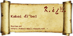 Kabai Ábel névjegykártya