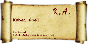 Kabai Ábel névjegykártya