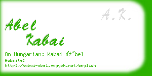 abel kabai business card